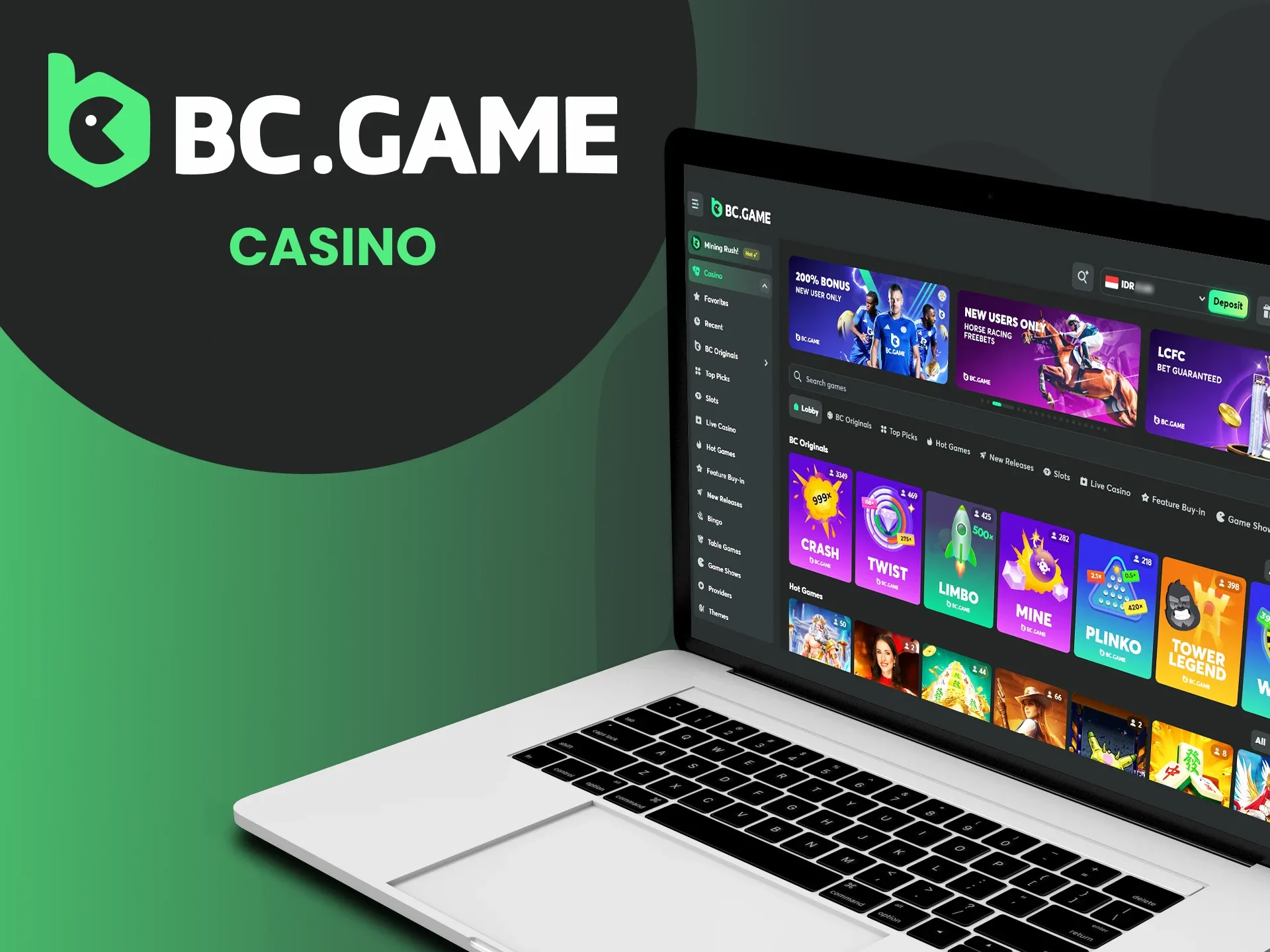 Pilihan permainan kasino terbesar di Indonesia di BC Game.