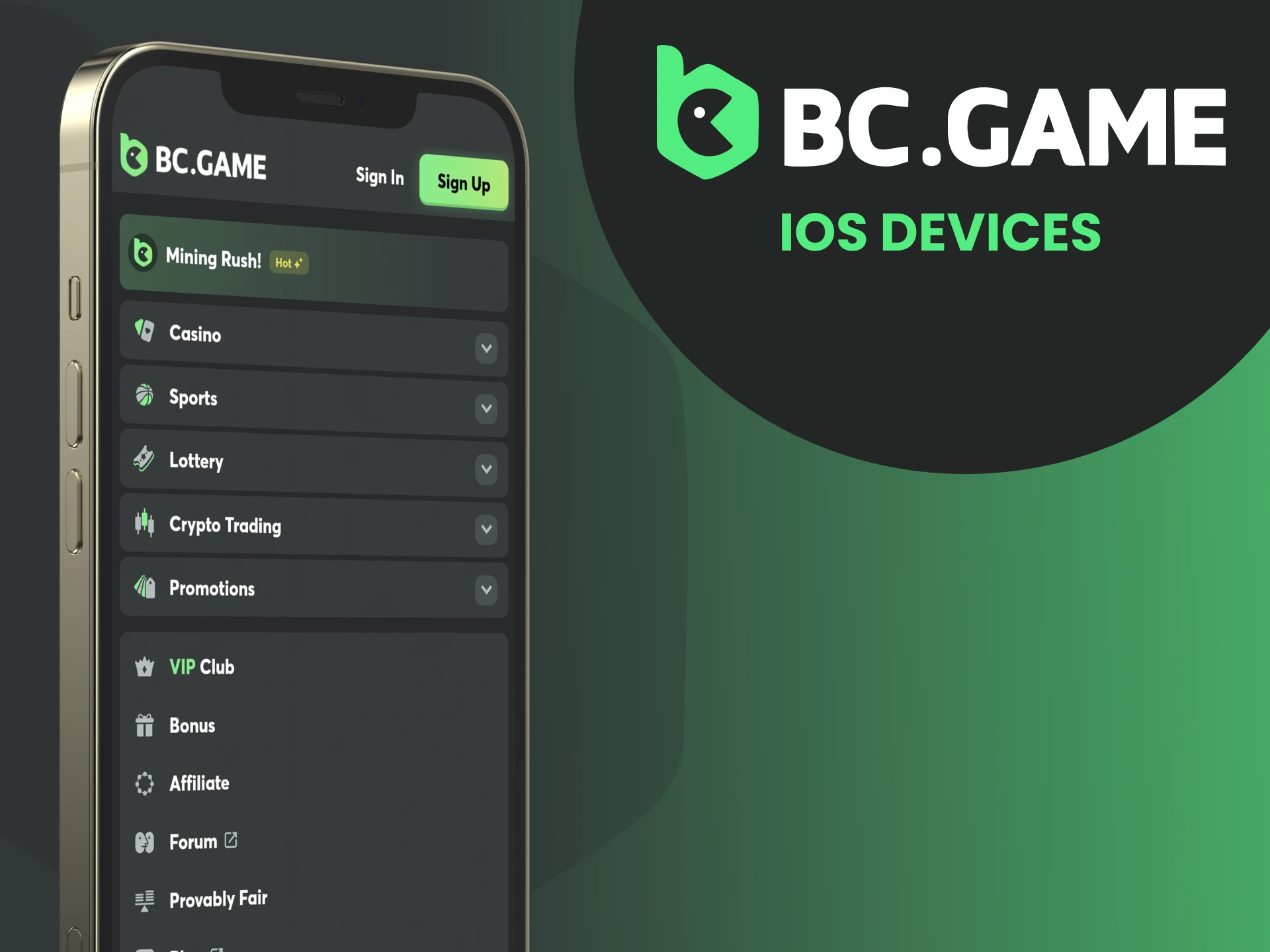 Lihat daftar perangkat iOS yang kompatibel dengan aplikasi BC Game dan mulailah mengunduh.