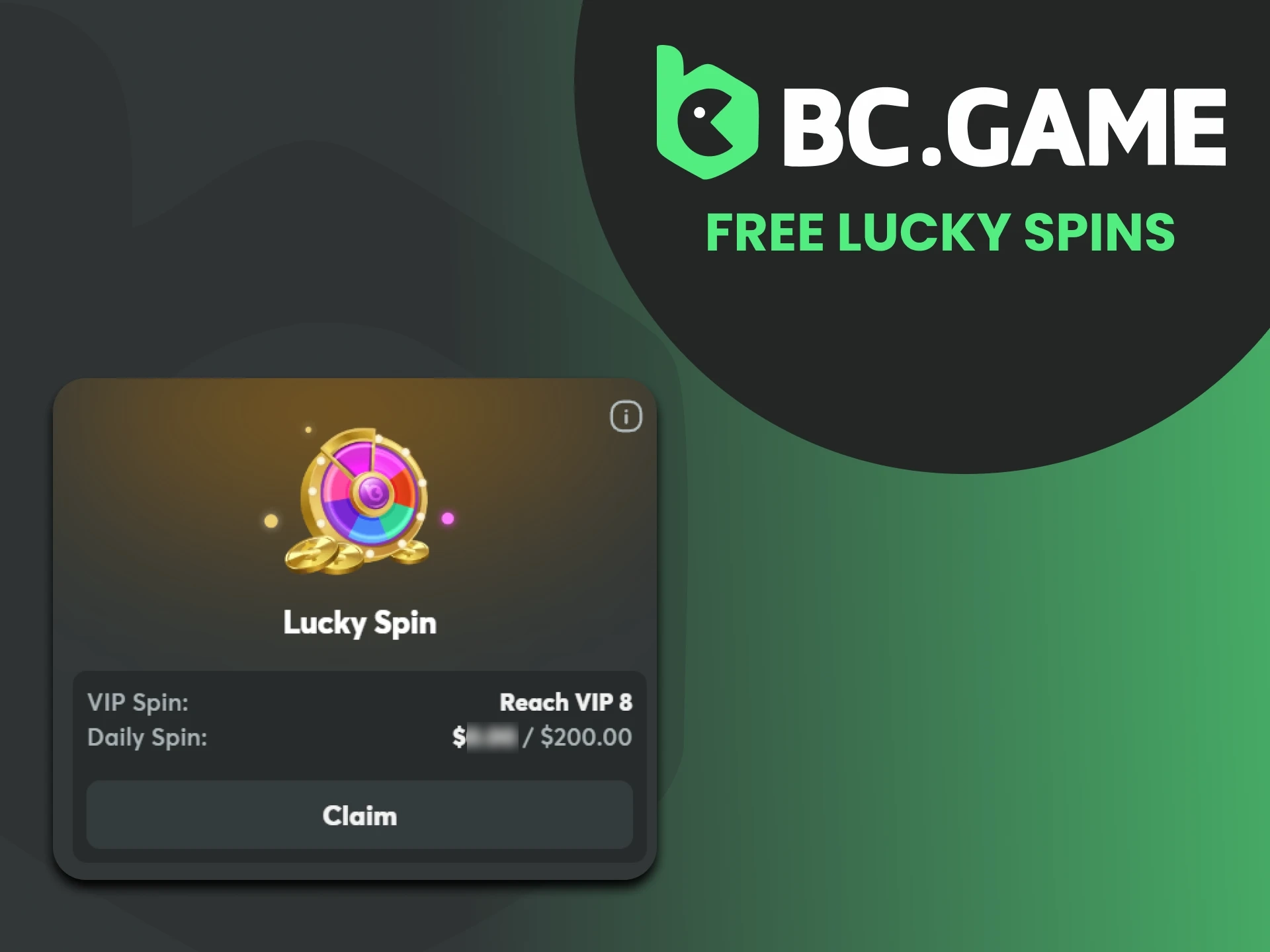 Mulailah dengan Lucky Spins Gratis di kasino BC Game.