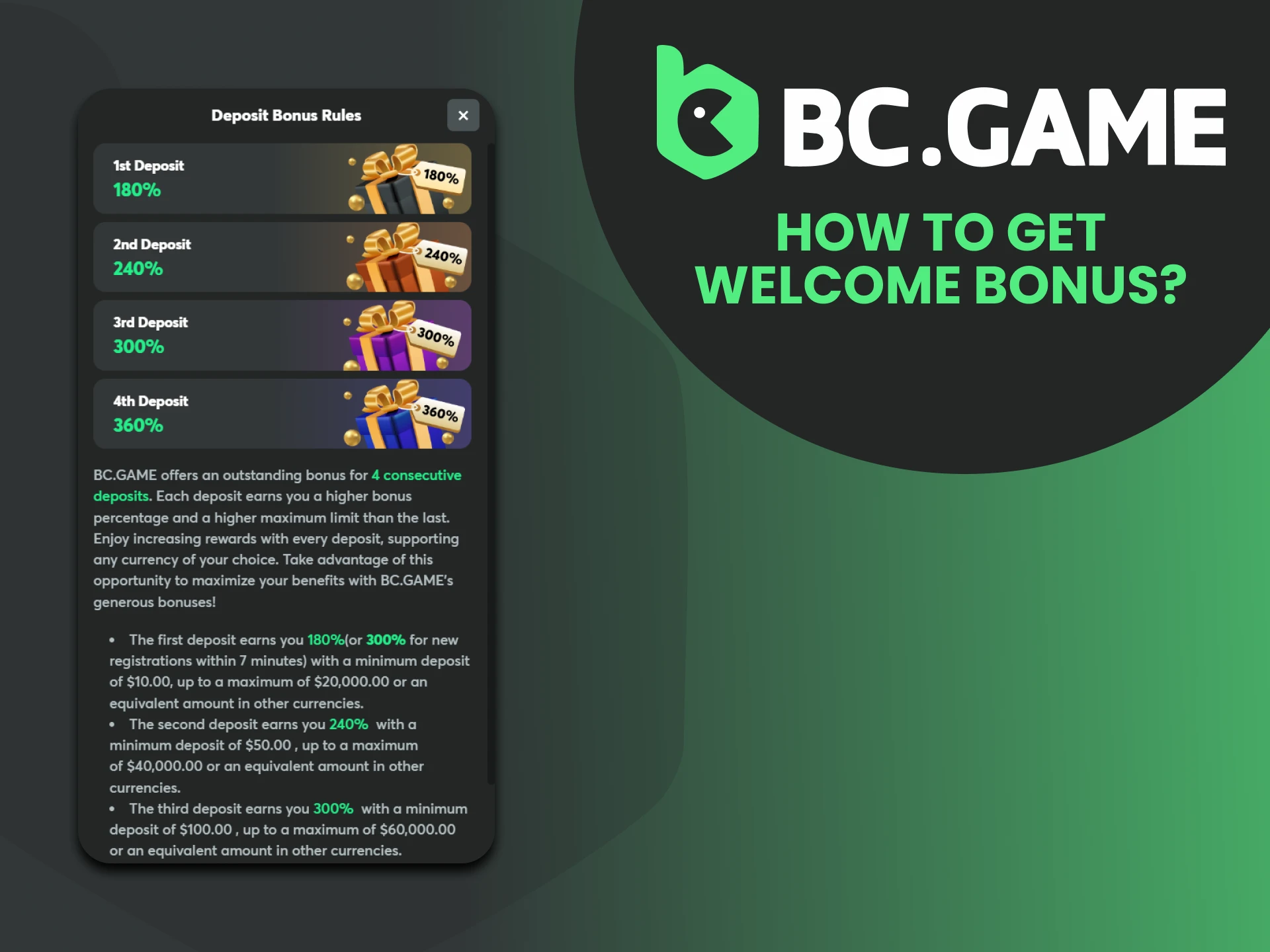Begitulah cara Anda mendapatkan bonus sambutan di platform BC Game.