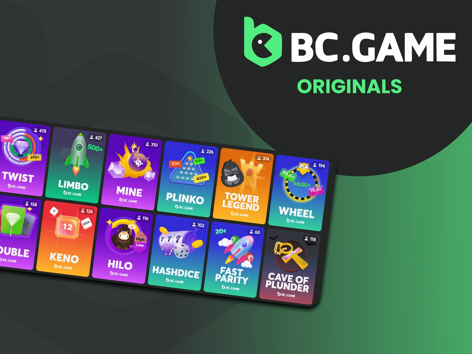 Di BC Game, kami menyediakan permainan kasino berkualitas yang unik dan tidak tersedia di platform lain.