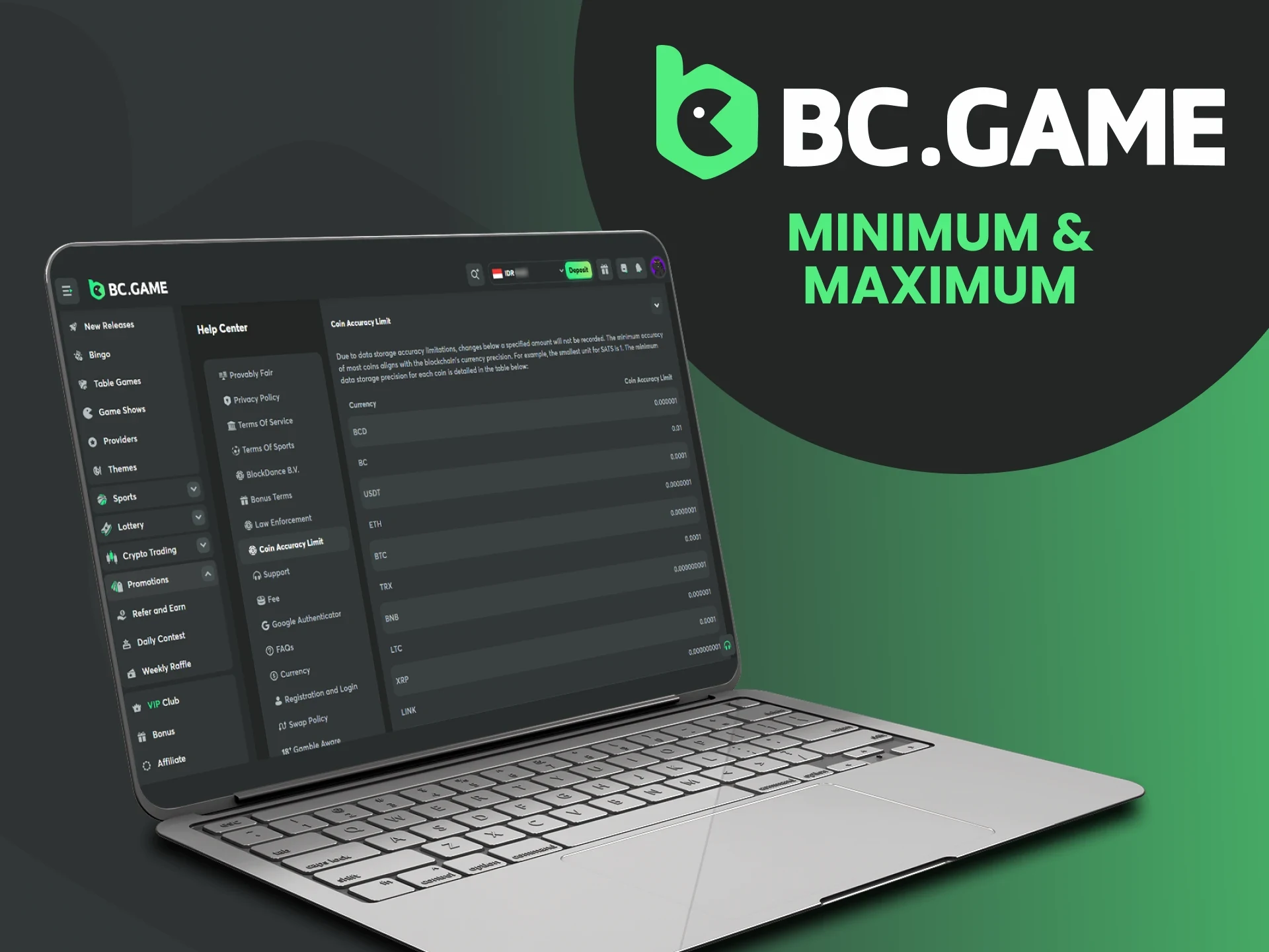Tentang batas deposit pada platform BC Game.