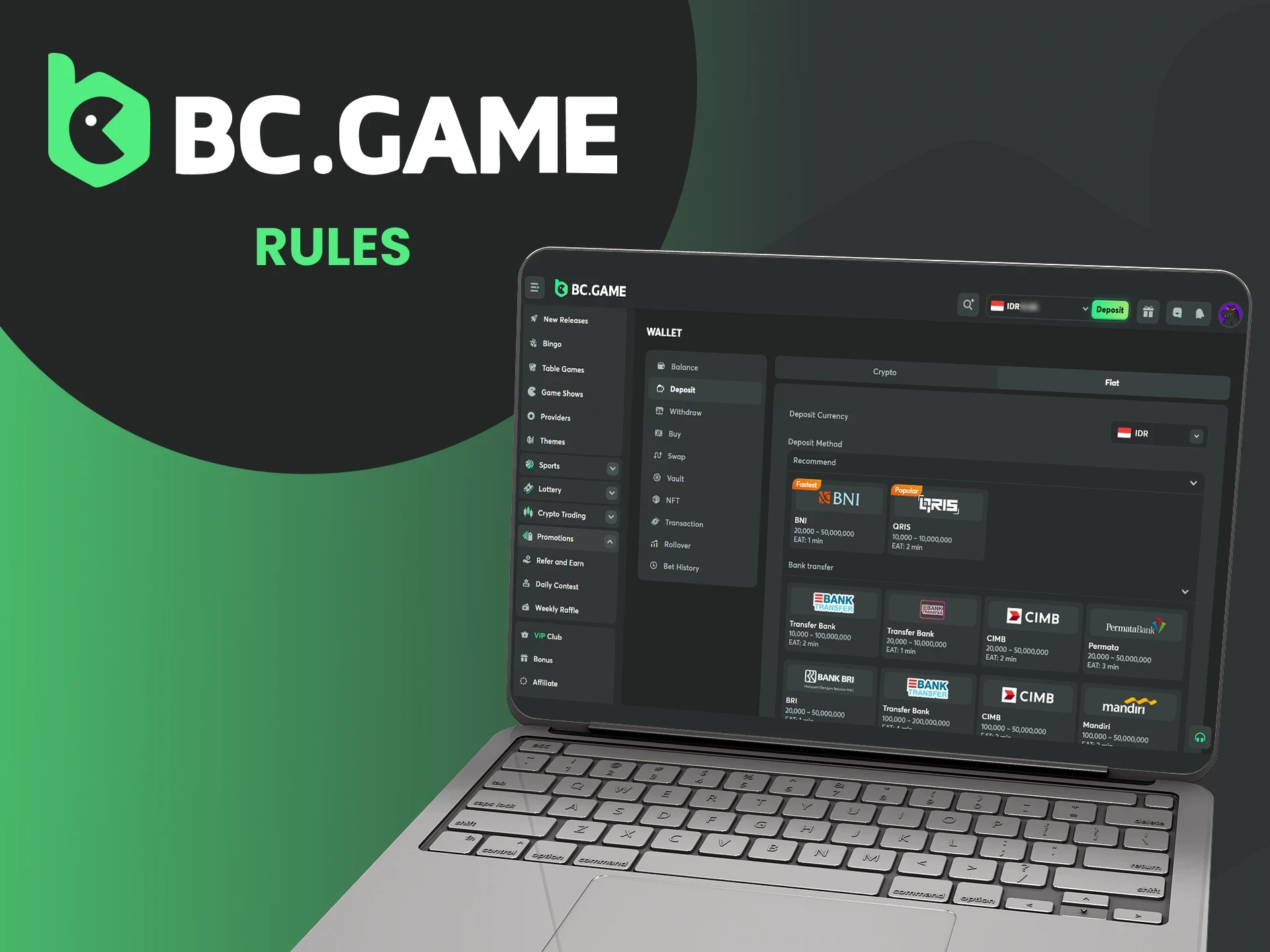 Penting untuk mengikuti aturan agar berhasil melakukan deposit di BC Game.