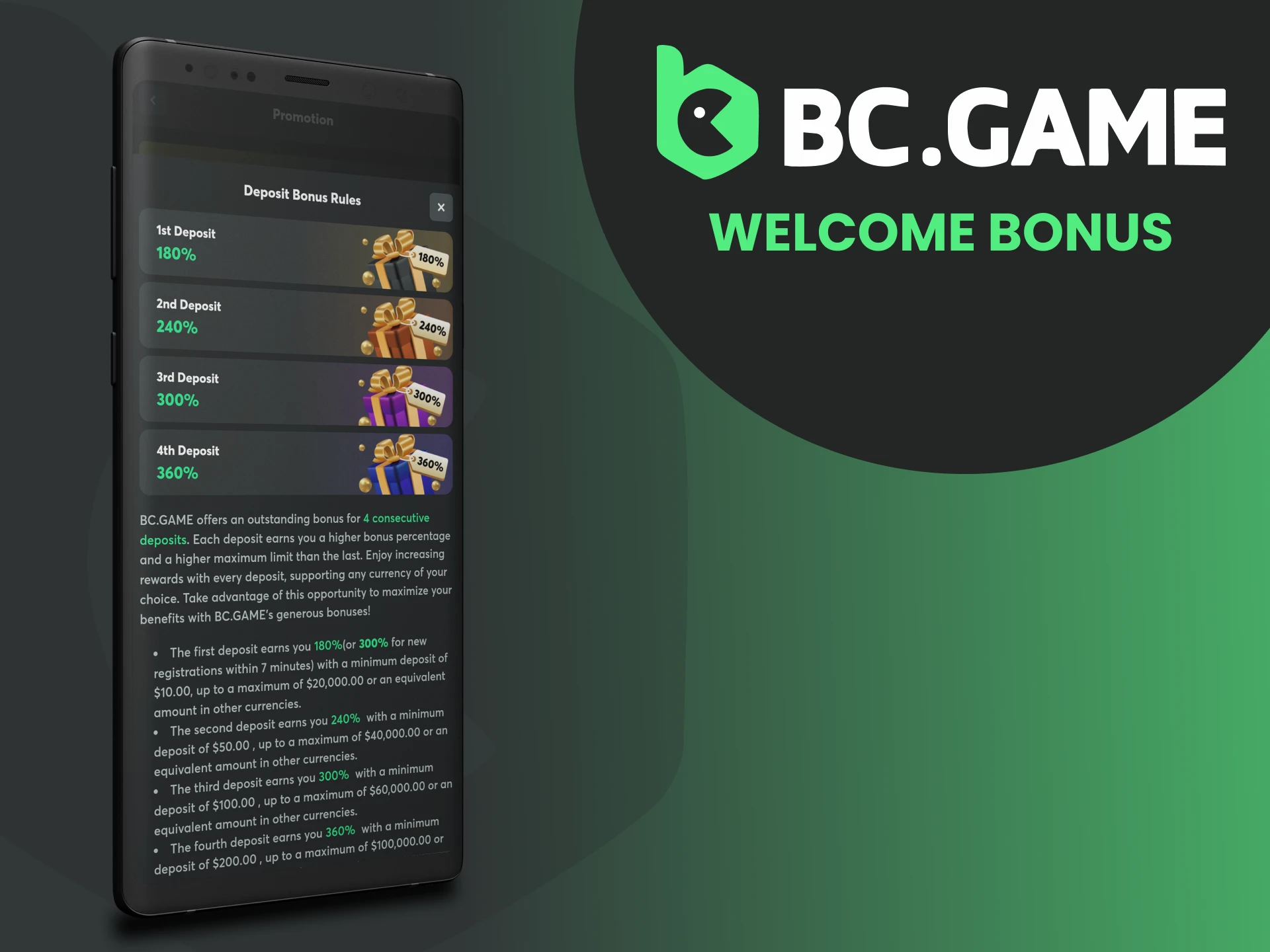 Otorisasi di BC Game dan manfaatkan bonus, dan lebih baik ambil bagian dalam program promosi.