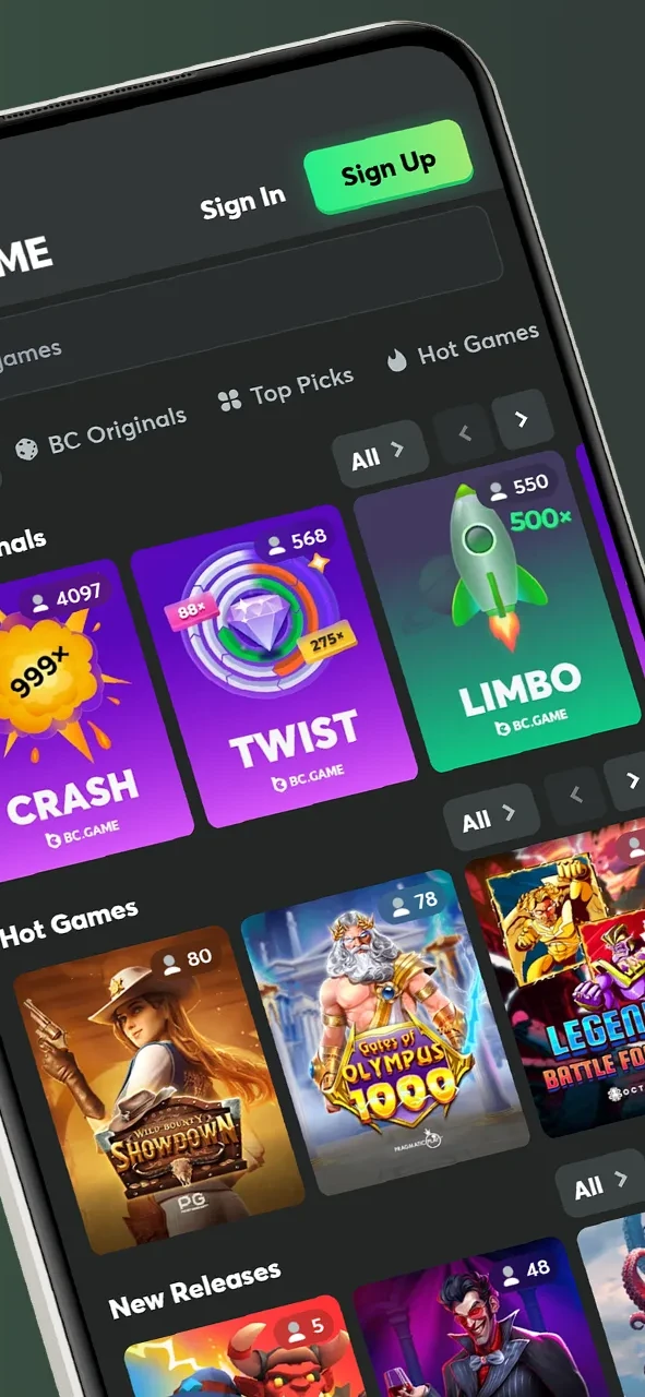 Situs web dan aplikasi BC Game nyaman dan mudah digunakan.
