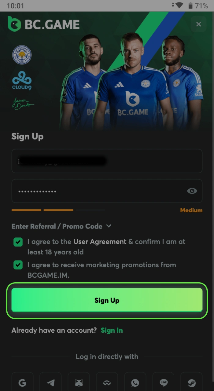 Apa yang dapat saya lakukan setelah menyelesaikan proses pendaftaran di situs web kasino online BC Game.